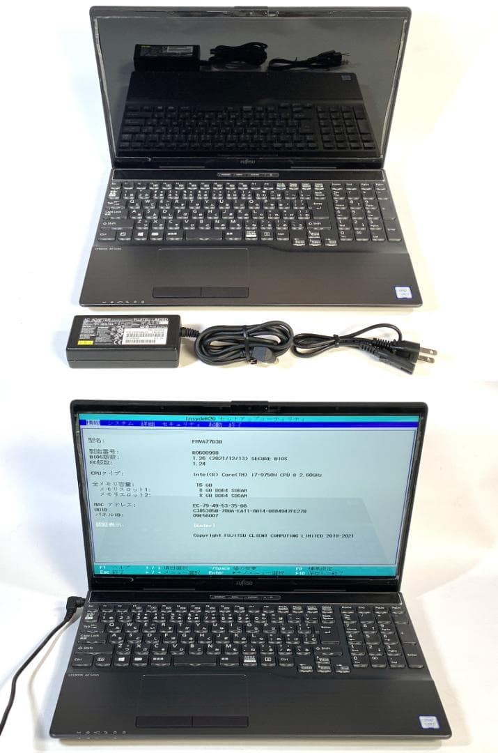 富士通 使用少109時間 M.2+1.0TB i7 16GB BD Win11