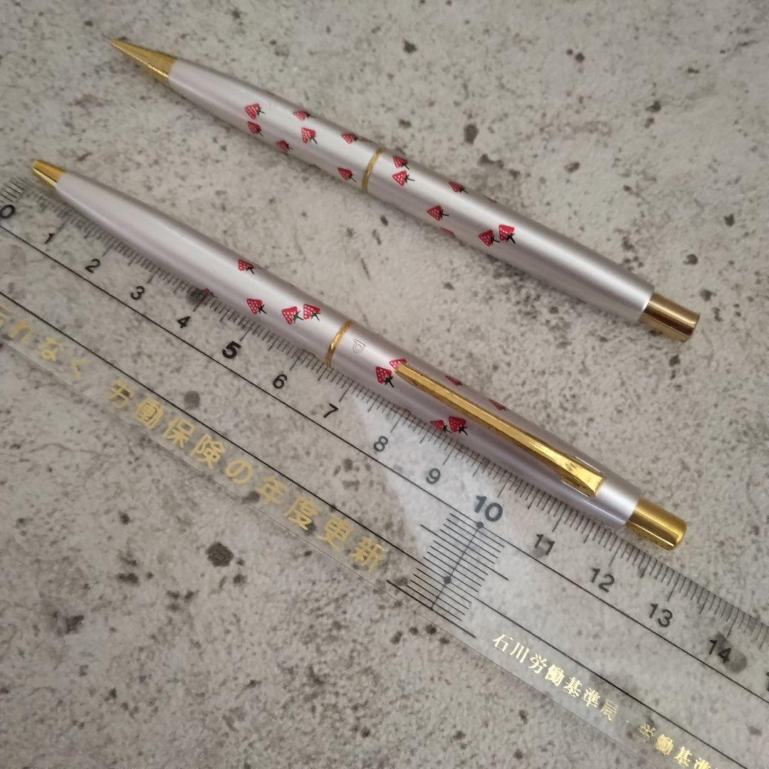 プラチナ万年筆　苺柄　シャーペン/ボールペン 2本セット　レトロ