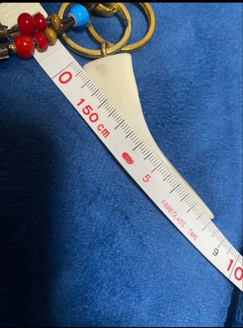 真鍮製日本イノシシの牙のキーホルダー