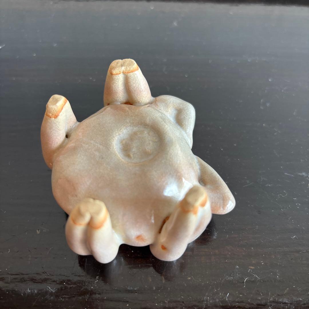 蓋置　杓置　カニ　蟹　焼物　木製箱付き　美術品　工芸　コレクション　茶道具　お茶