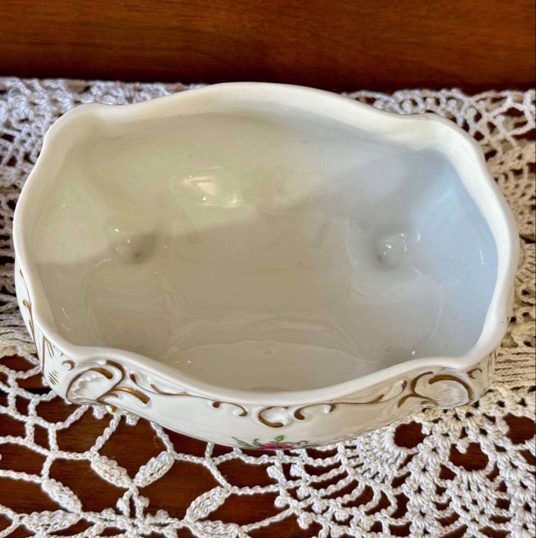 ❤︎ドイツ製　バルボティーヌ風　ジュエリーボックス　花柄　陶磁器　小物入れ