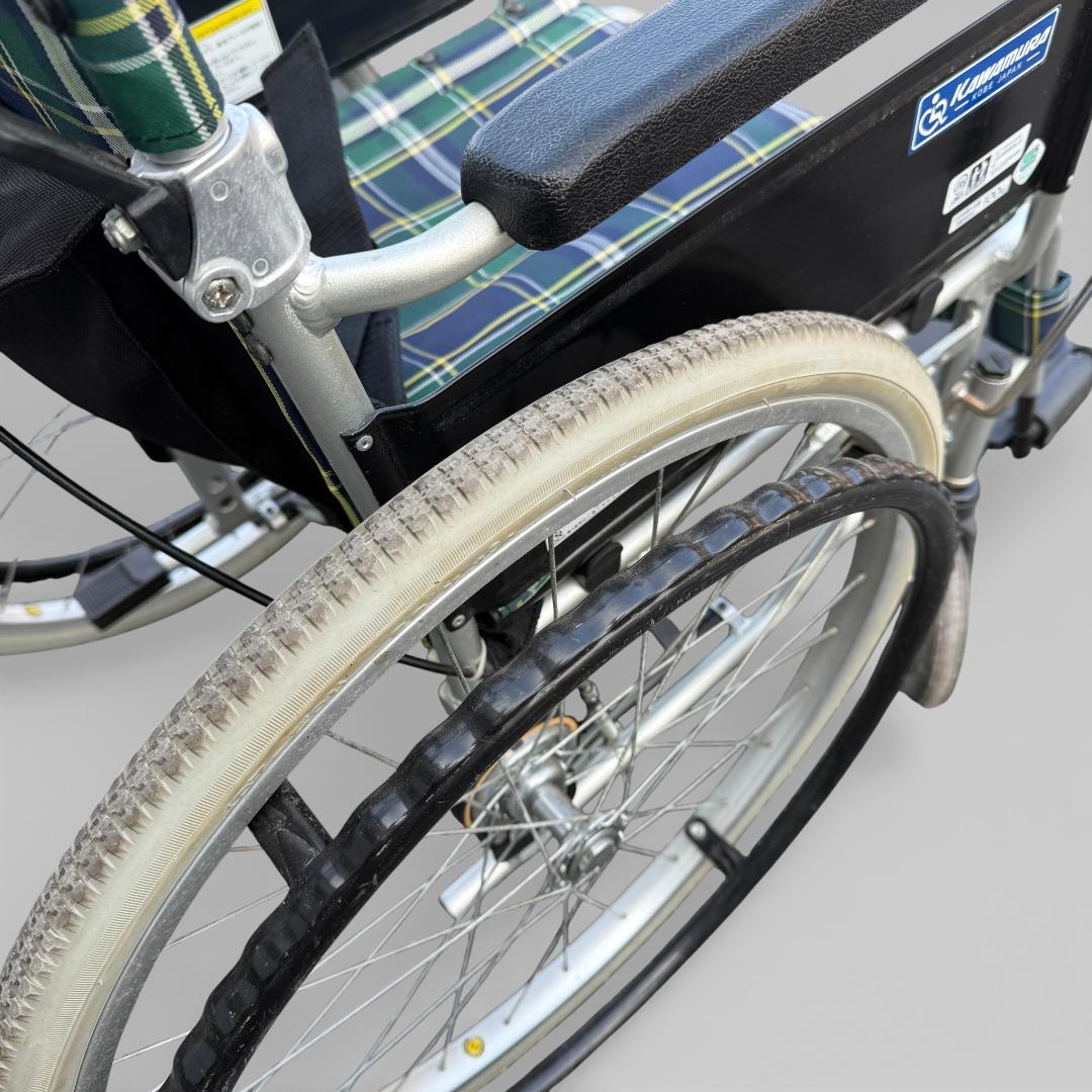 カワムラ自走式車椅子 KAJ102SB-40 ノーパンクタイヤ 背折れ介護 介助