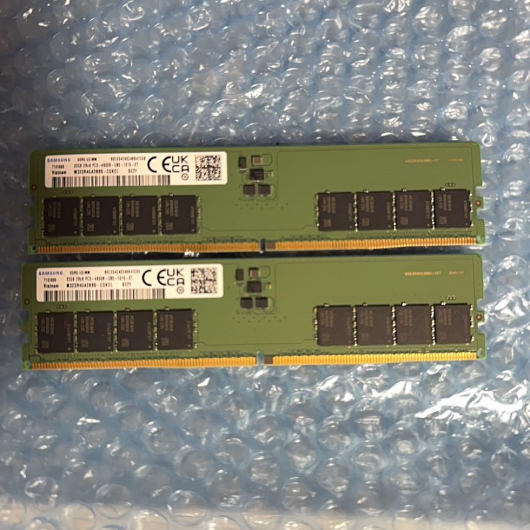 Samsung 32GB DDR5 UDIMM メモリ2枚 64GB