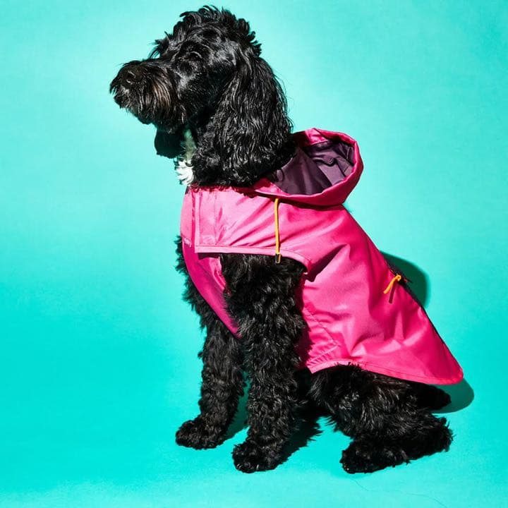 【新品】【輸入品】犬用レインコート(ピンク/バーガンディ)サイズ1