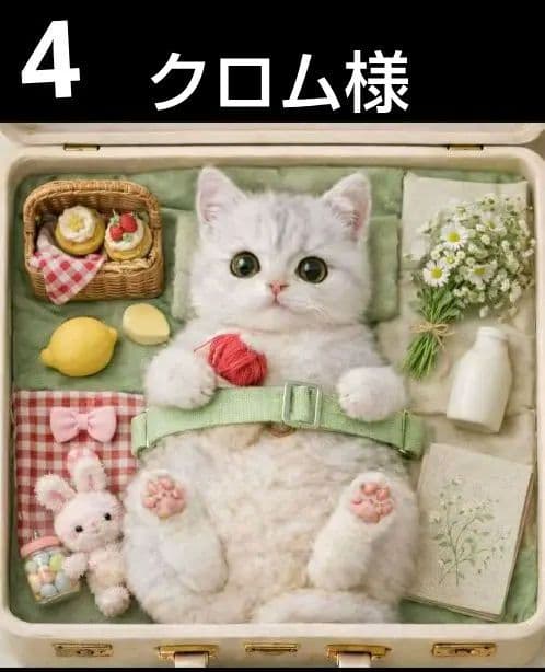 オーダーページ　ハンカチ　2318 ねこちゃん柄　ハンドメイド2/16