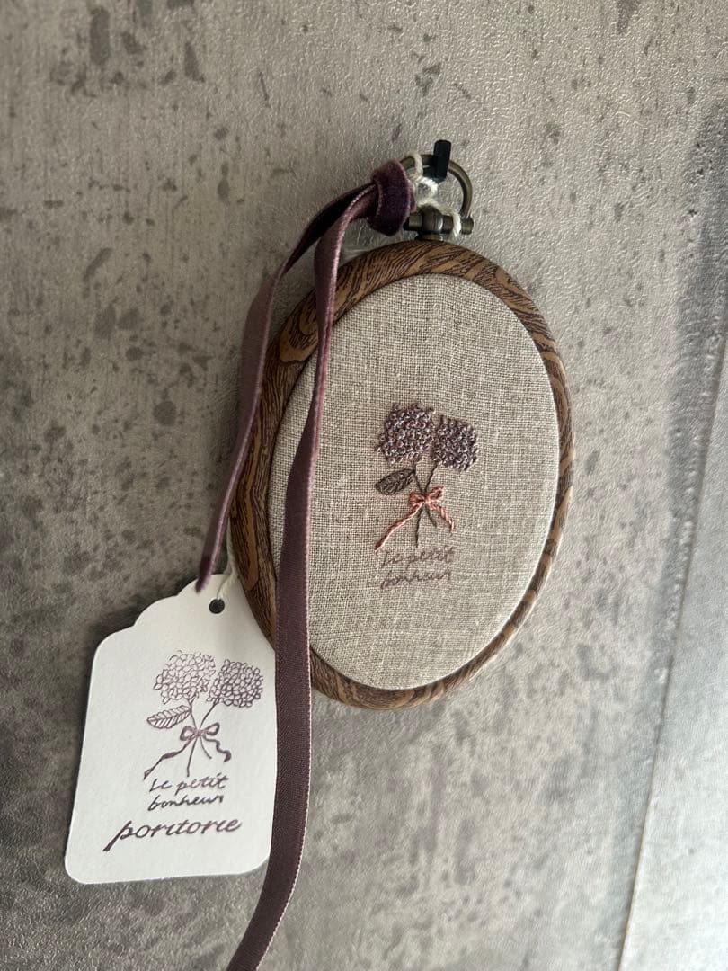 poritorie オーバルフレーム 額 植物図鑑風 紫陽花 刺繍
