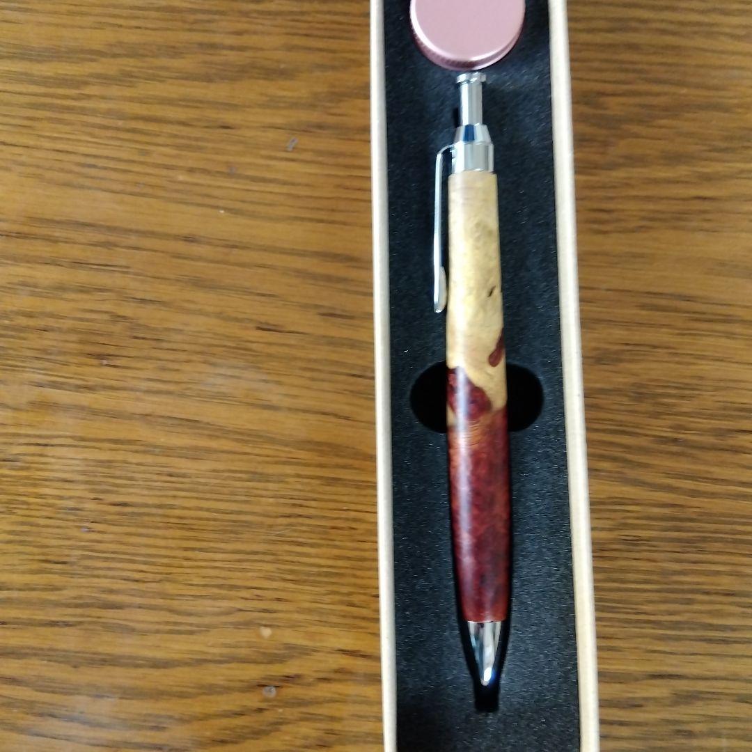富士瘤クラフト　特上花梨紅白　木製シャープペンシル