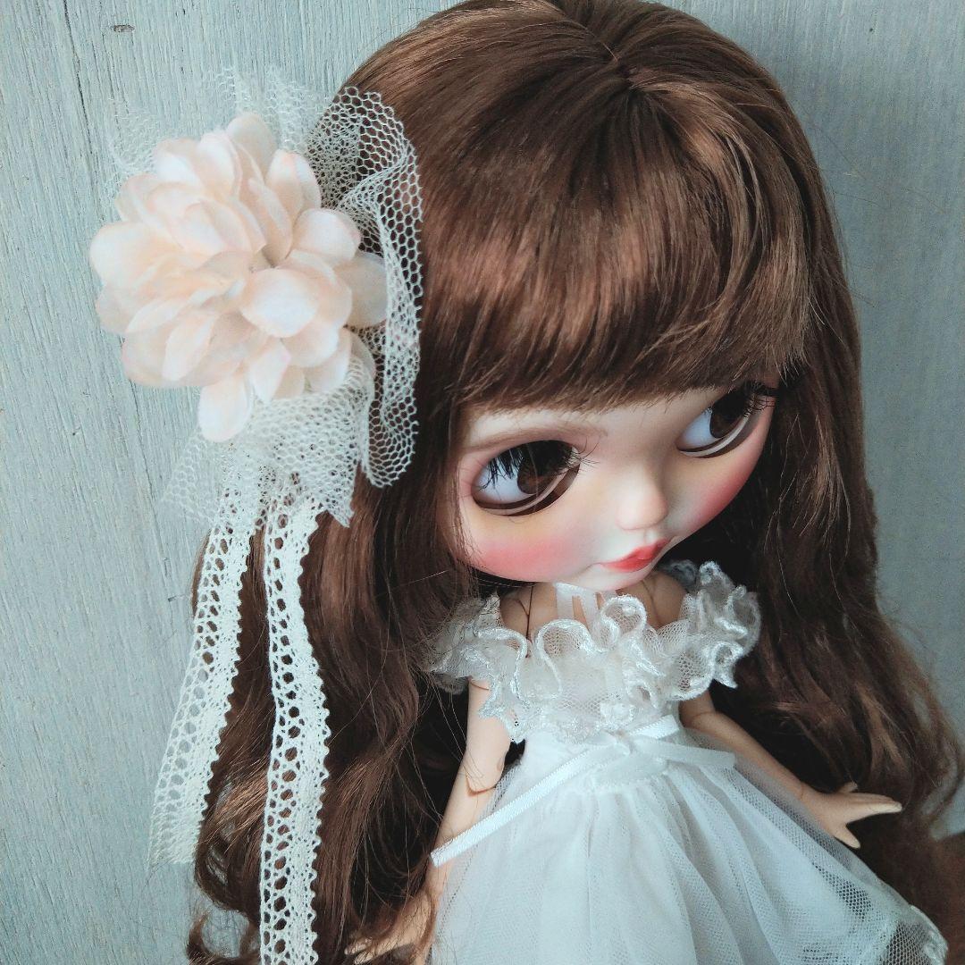 216※レースふんわり白のドレス ※ブライスアウトフィット※1/6ドール