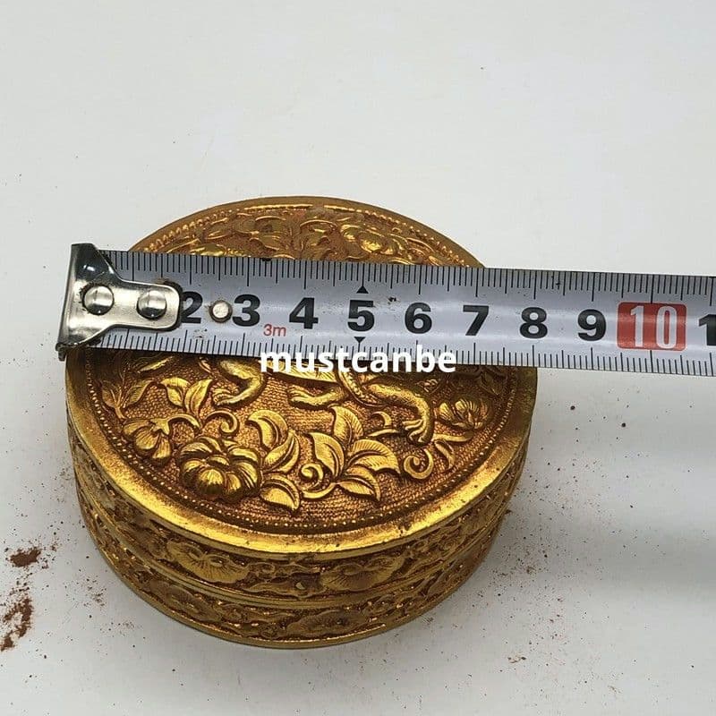 銅器 四大神獣之玄武飾盒 墨盒 臙脂盒 装飾品 工芸品 置物