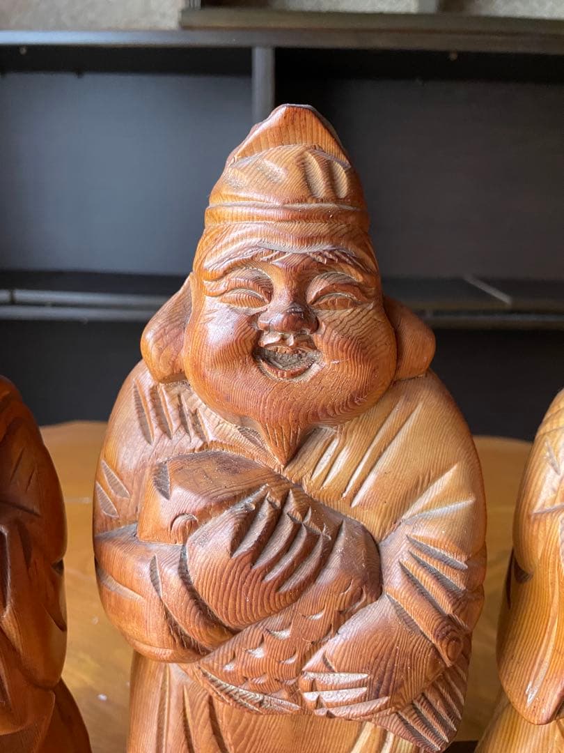 木製 七福神像 伝統工芸品 約30cm