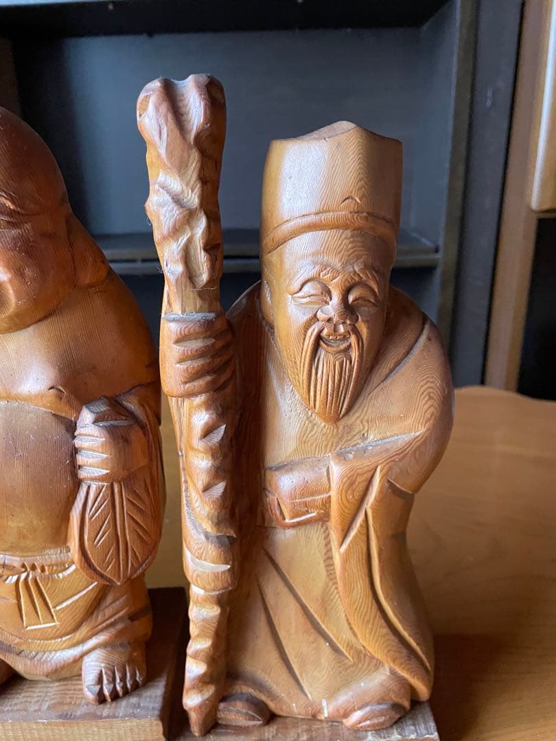 木製 七福神像 伝統工芸品 約30cm