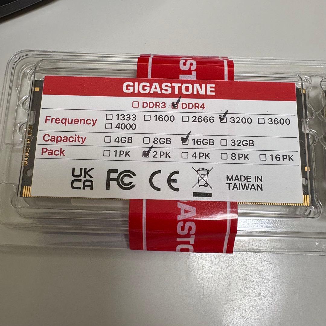 【新品】GIGASTONE 16GB2枚 DDR4 3200MHz メモリー