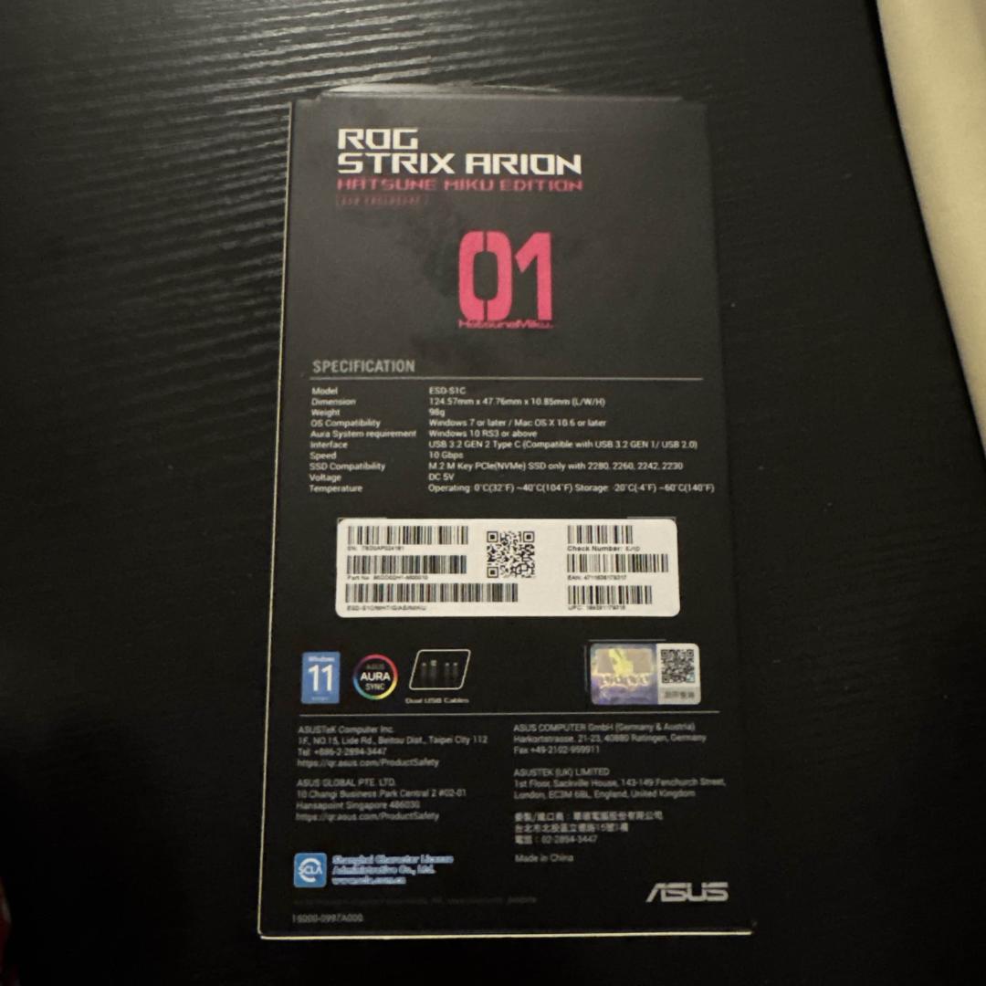 サ*イ様 ASUS香港代理 ROG Strix Arion Miku Editi