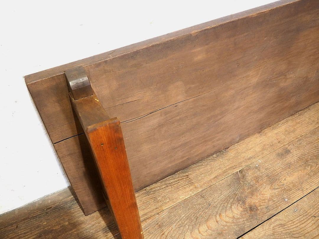 1513 一枚板のレトロなローテーブル　文机　展示台　古家具　アンティーク　柳
