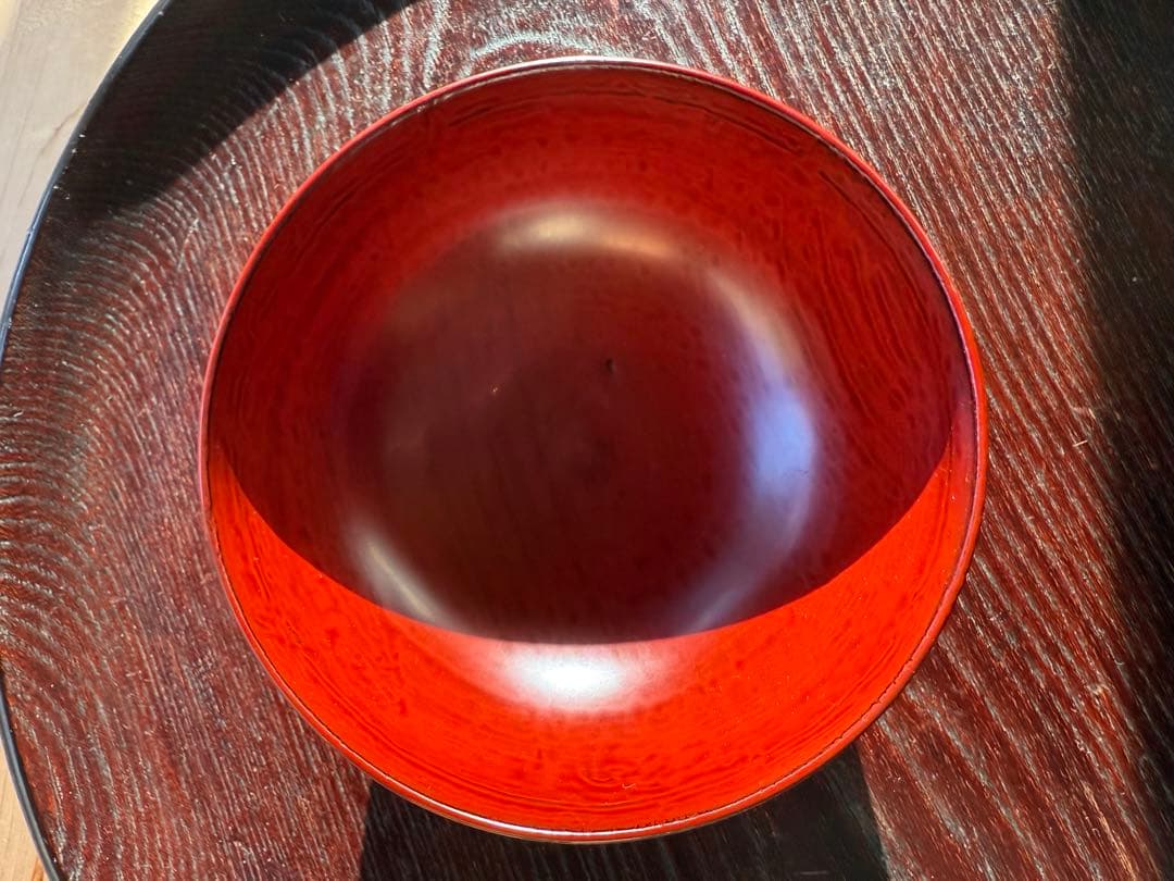 極上逸品！輪島塗 角偉三郎 作　正倉院朱塗り小椀（五つ星）➁