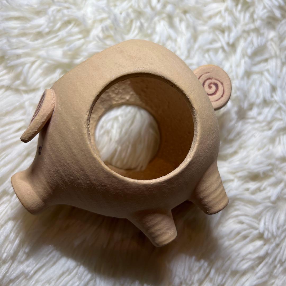 リサラーソン　豚　陶器　小物入れ　ろうそくたて　激レア