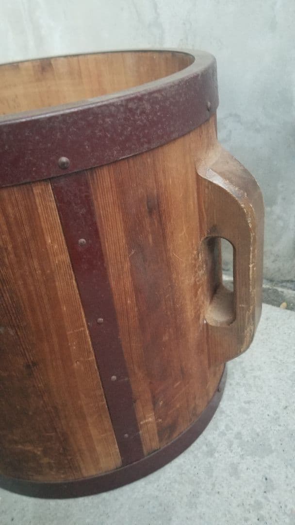 希少品★穀用 一斗桶 一斗枡 木製レトロ 一斗樽 アンティーク　刻印あり　18L