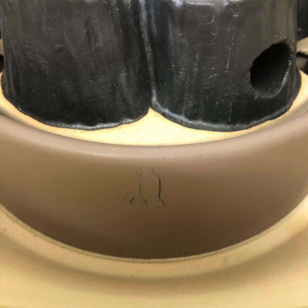 4374-E 茶道具 織部 野々田 風炉型 電熱器 敷板付