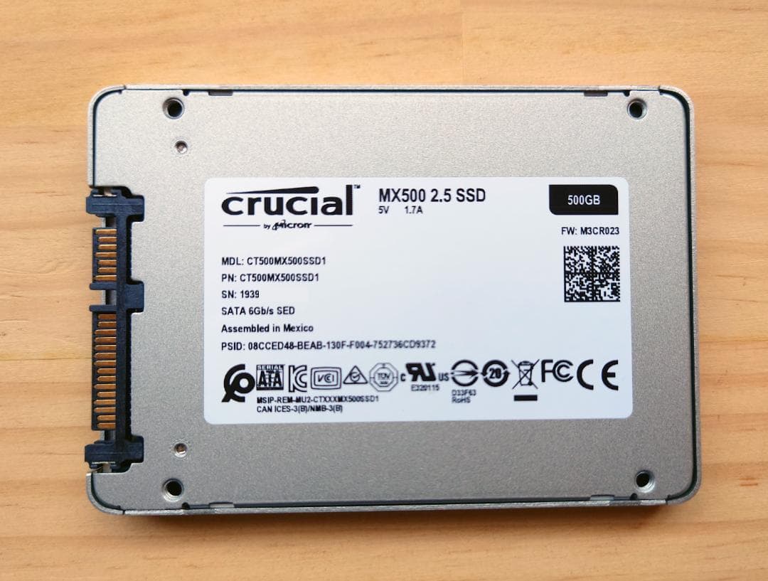Crucial SSD 500GB MX500 内蔵2.5インチ【正常動作品】
