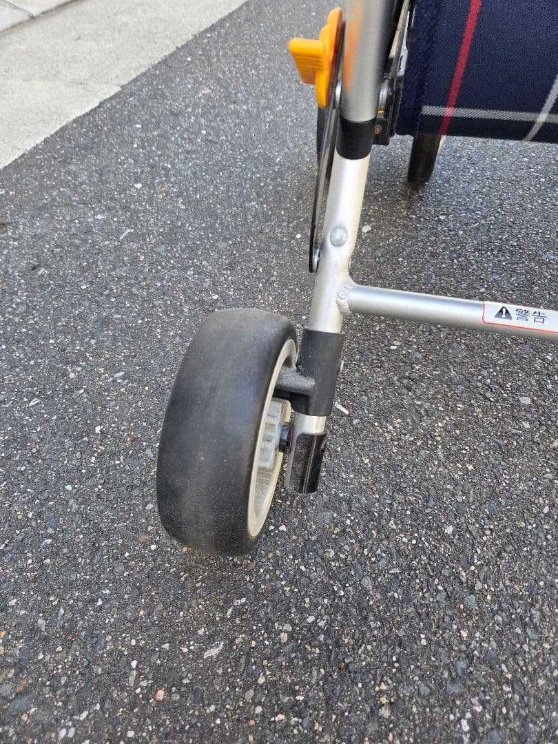 Tigaof 折りたたみ車椅子 ネイビー チェック柄