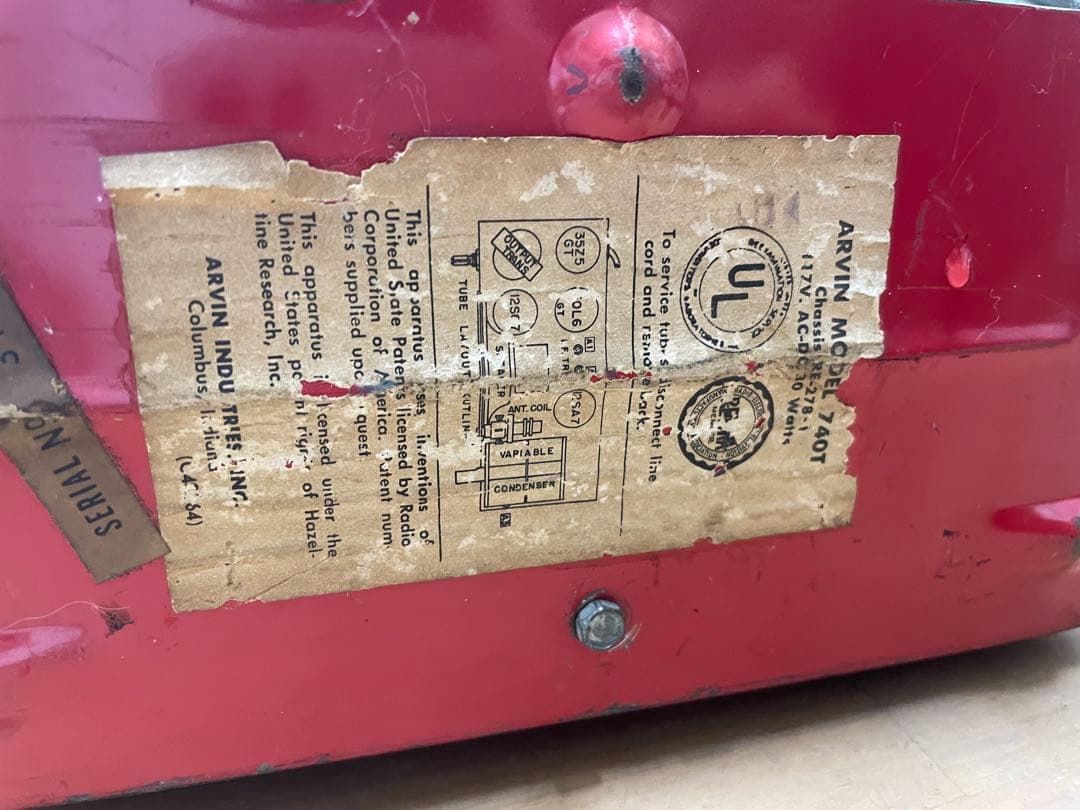 Arvin 真空管アンプ 赤中古品