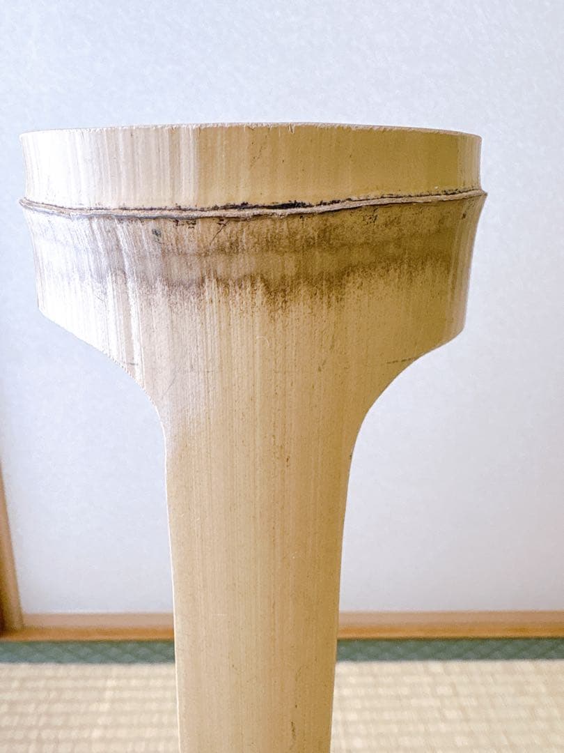 84 美品　根なし　一重切り　一重切　竹花入れ華道具　池坊