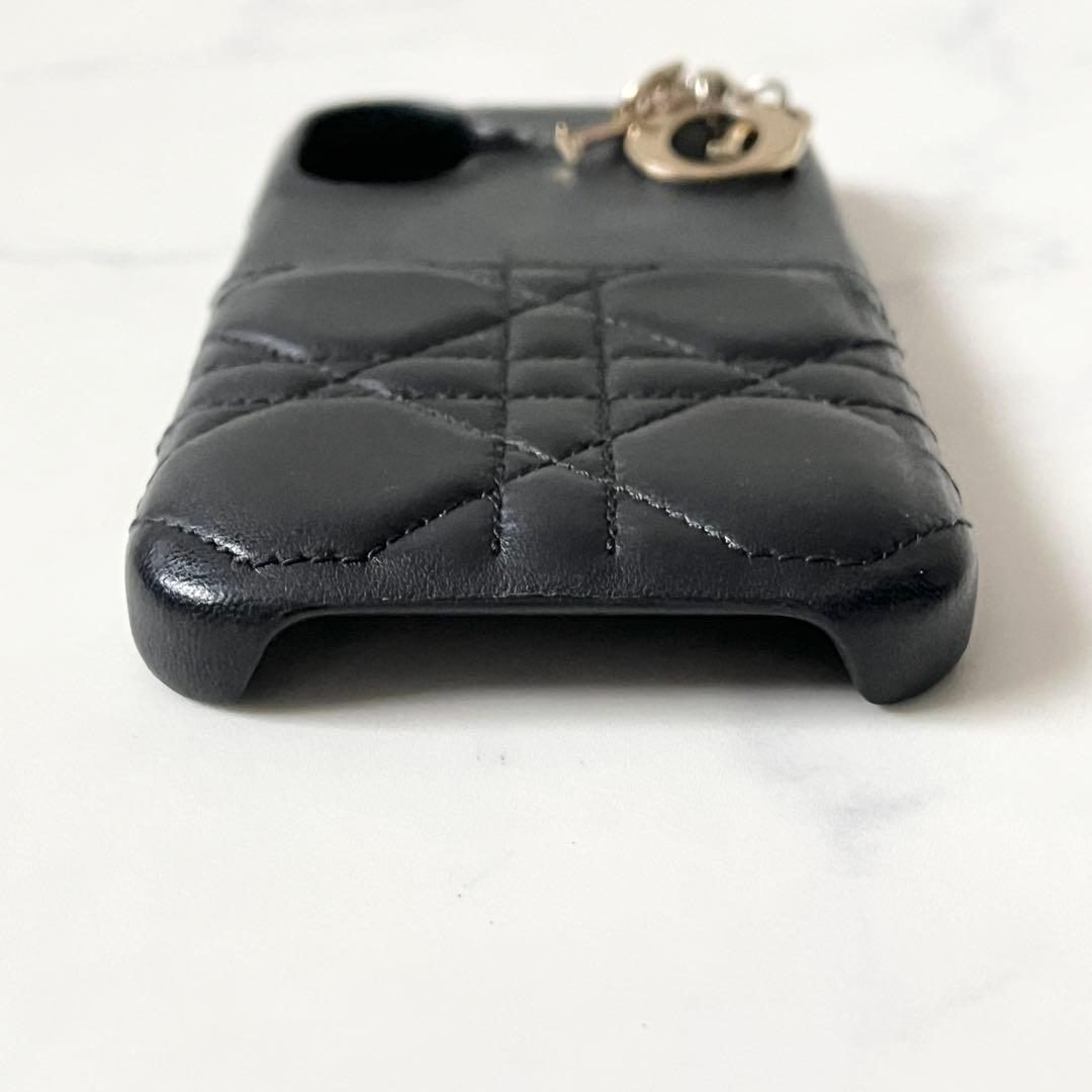 クリスチャンディオール iphone16 ケース カナージュ ラムレザー 黒