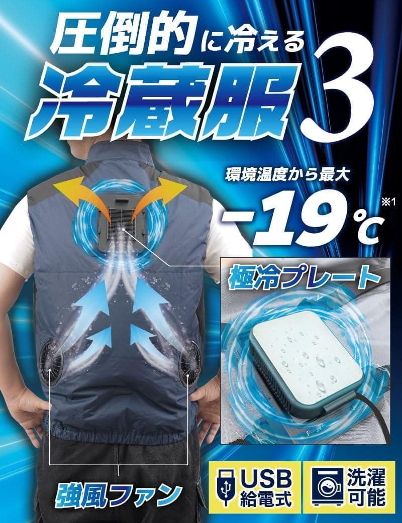【新品未使用】THANKO 冷蔵服３ 圧倒的に冷える ファン付 作業着 フリー