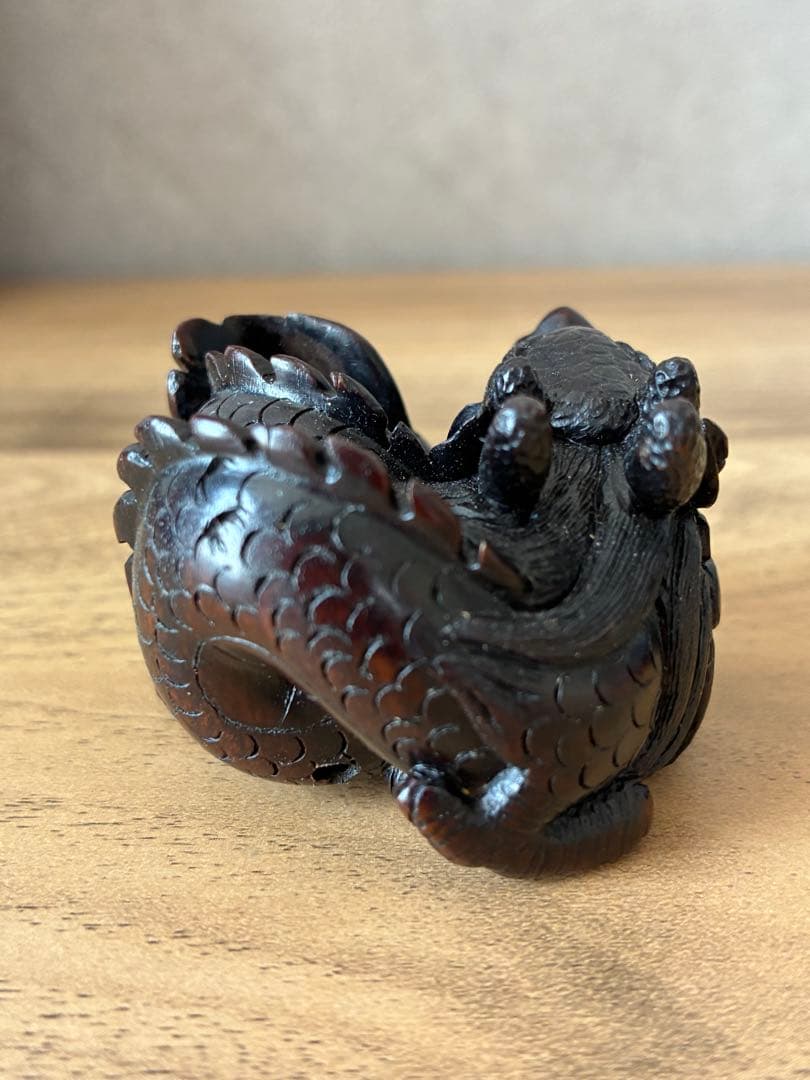 木彫り 根付 龍（ドラゴン）