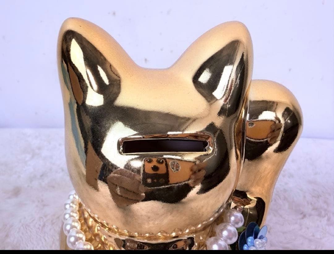 未使用品 金運ジュエリー招き猫「金運ゴールド招き猫」財運ゴールドで金運アップ！
