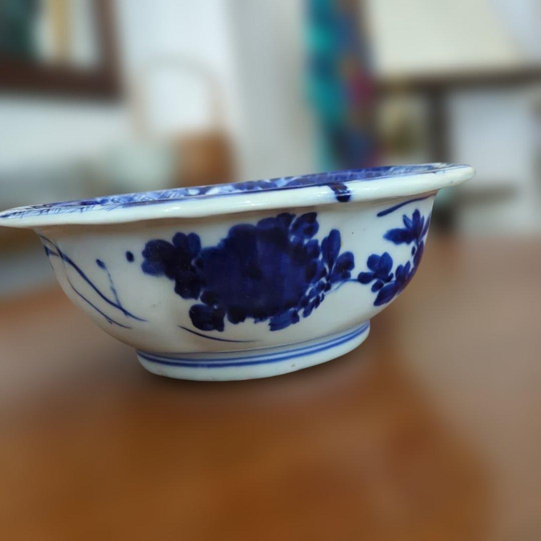 骨董　伊万里　鉢　ベロ藍　器　陶器　盛鉢　染め付け　古伊万里