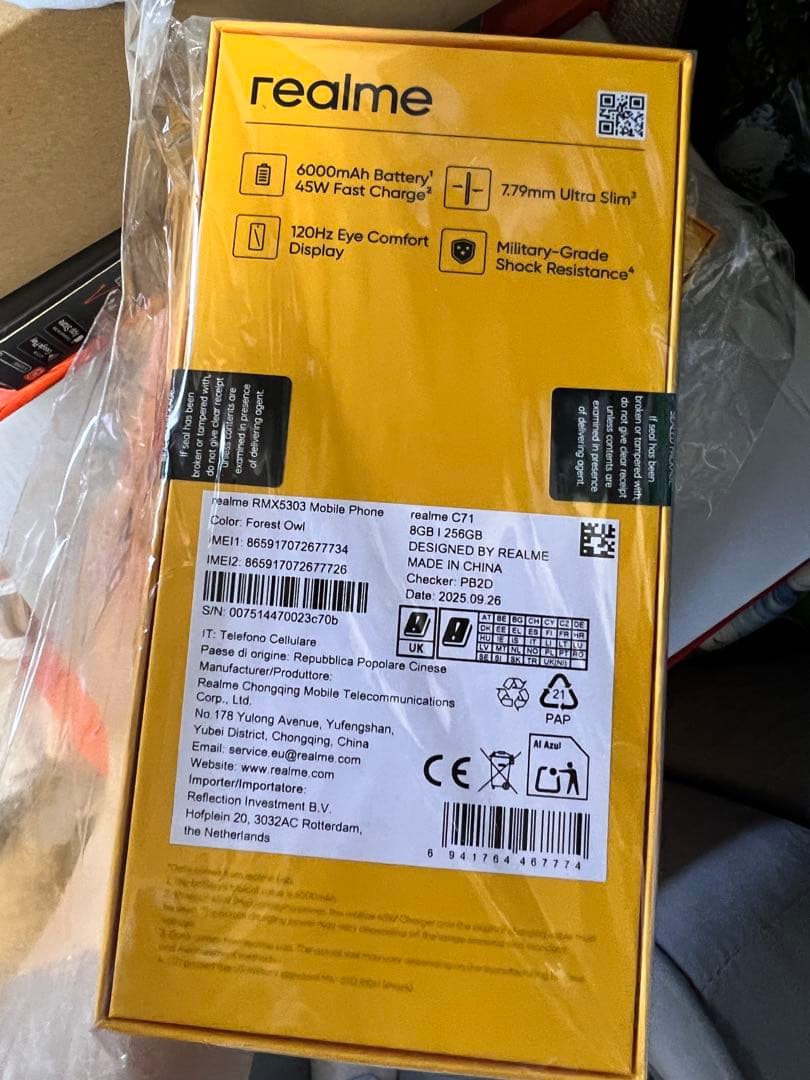 スマートフォン本体 Realme c71 8/256gb
