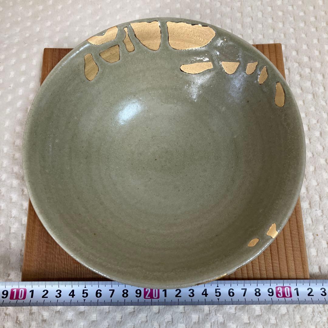 寺田康雄 作 金彩菓子鉢 共箱・略歴付 瀬戸 現代陶芸 作家物 菓子器