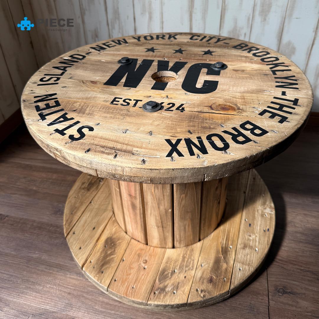 ケーブルドラム 電線ドラム テーブル アメリカン インテリア ガレージ 古材NY