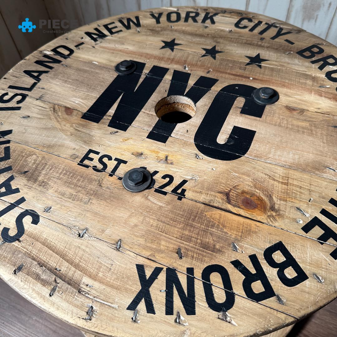 ケーブルドラム 電線ドラム テーブル アメリカン インテリア ガレージ 古材NY