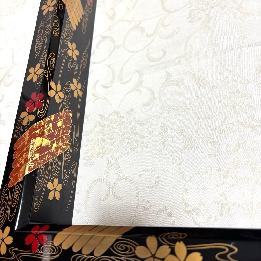 茶道具　炉縁真塗　花筏　美品
