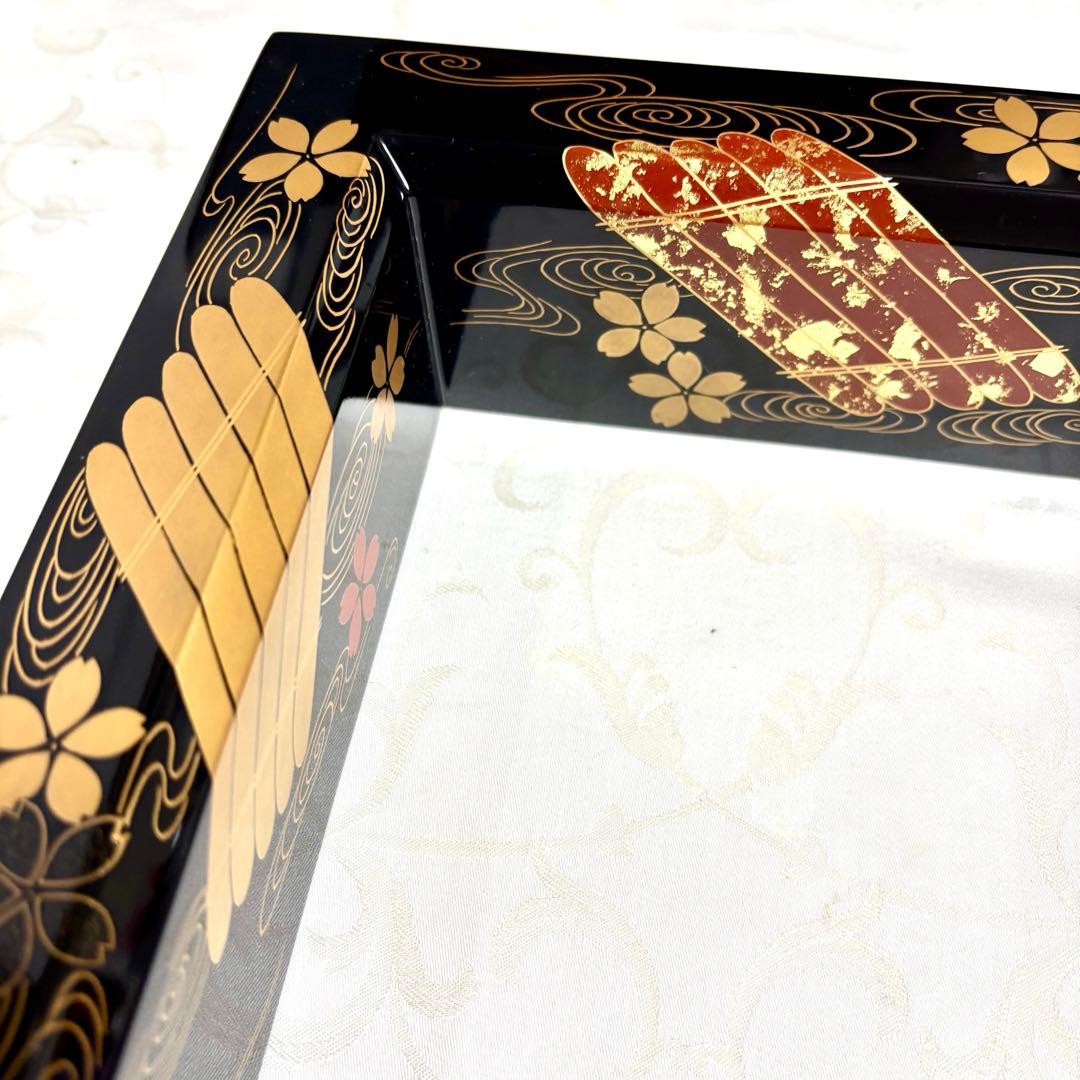 茶道具　炉縁真塗　花筏　美品