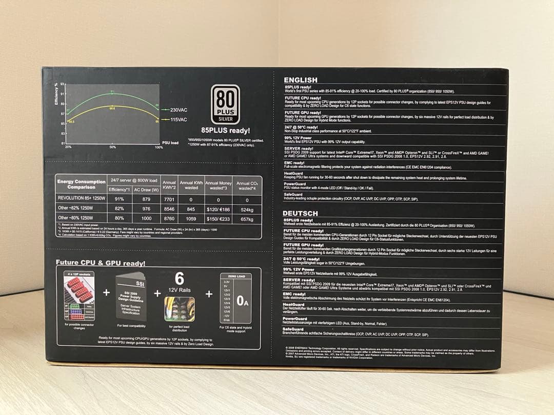 【未使用品】ENERMAX REVOLUTION 85+　ERV1050EWT