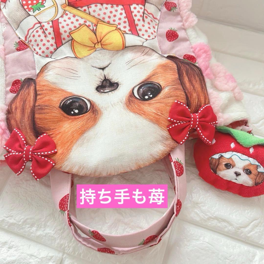 あ*こ様 超BIG新柄苺アンコちゃん　コヤンイサムチョン　立体お花＆苺　トートバ