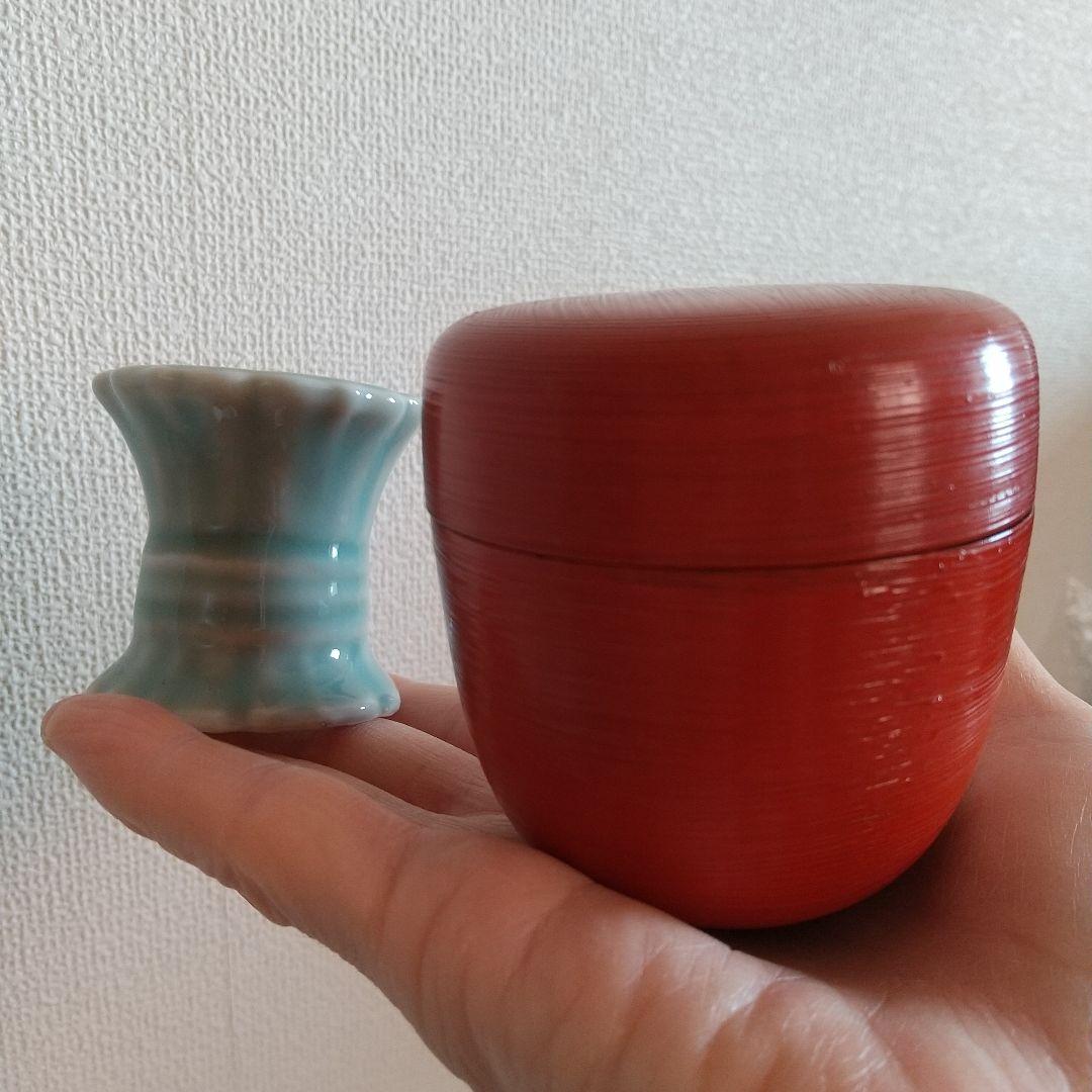茶道✴️茶道具5点セット✴️柄杓・蓋置・棗・茶杓・蓋付き水指