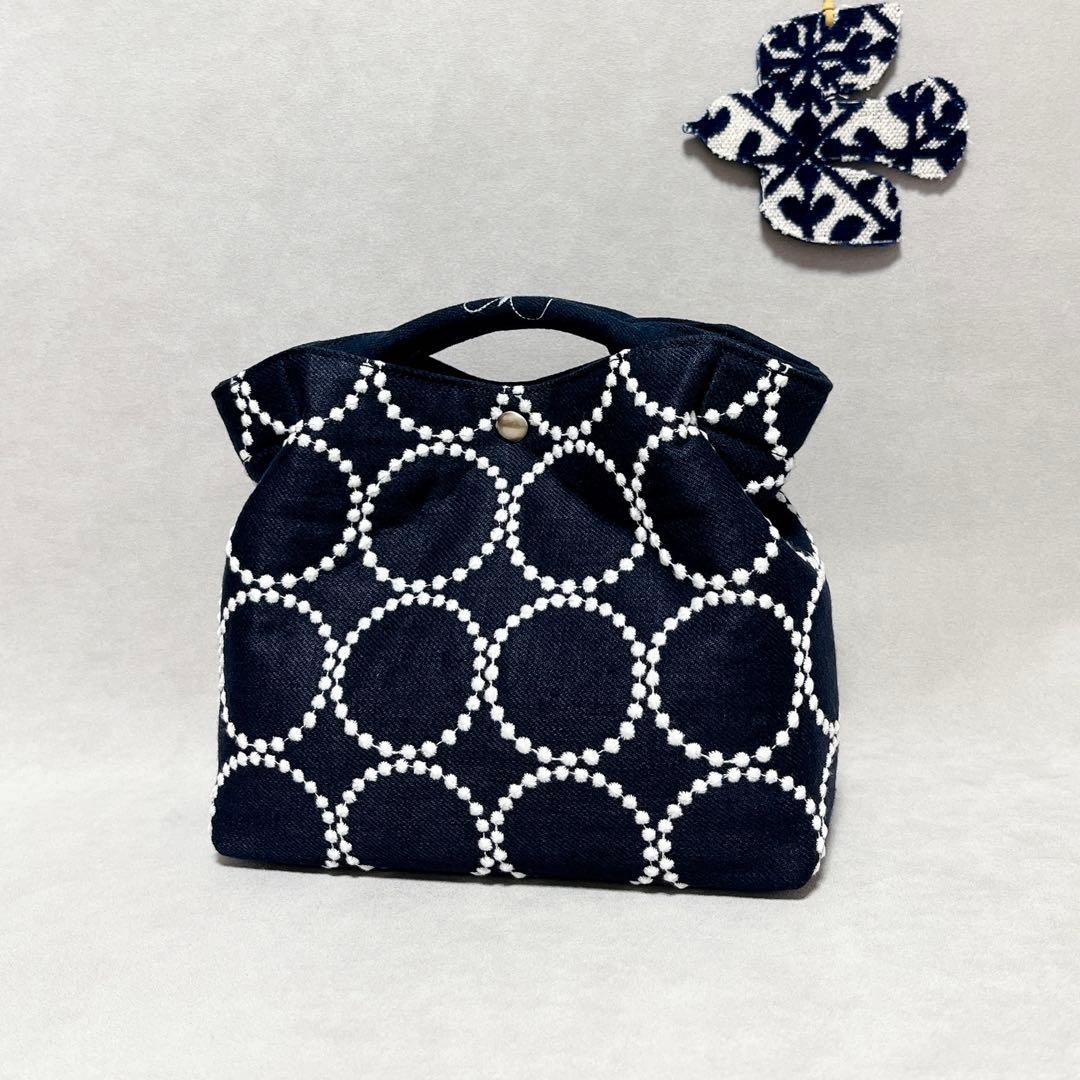 ハンドメイド　ミナペルホネン　くしゅっとトートバッグmini ⑅︎◡̈︎*