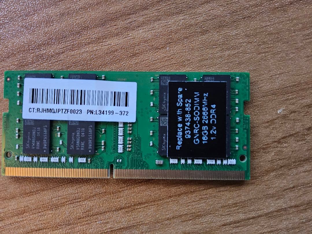 16GB ノートPC用メモリ SK Hynix DDR4 3200 動作確認済