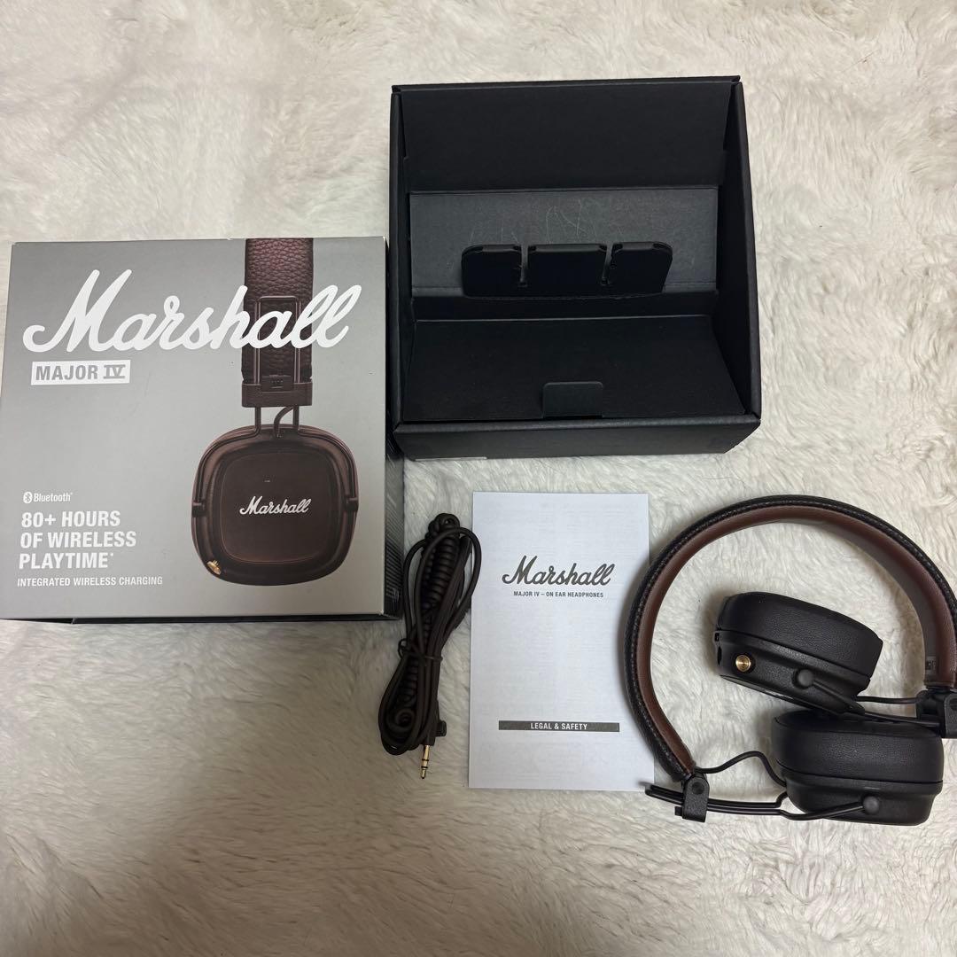 Marshall Major IV ワイヤレスヘッドフォン ブラウン