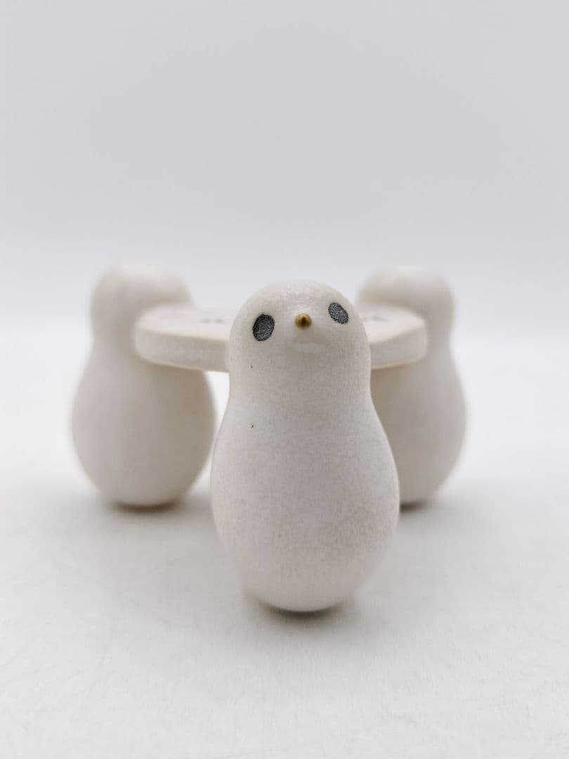 d200【未使用品】 蓋置 雪だるま 今岡三四郎 木箱 茶道具