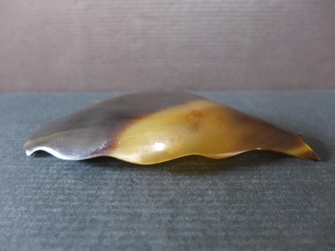 時代物 水牛角　茶托7客　茶道具　角製 飴色　 レトロ