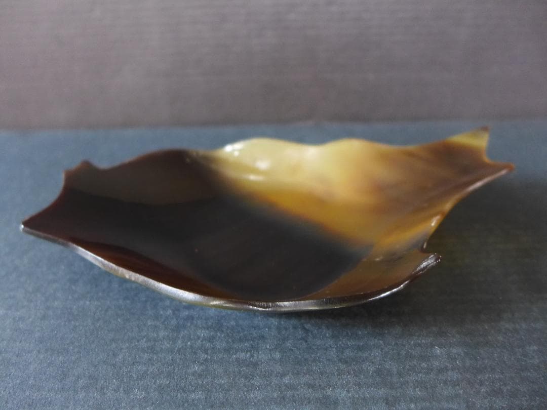 時代物 水牛角　茶托7客　茶道具　角製 飴色　 レトロ