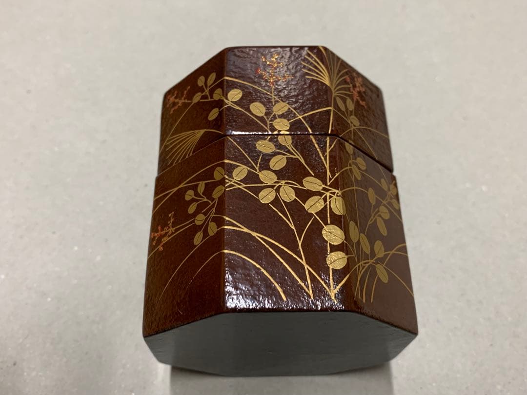 道場宗廣 宗観好 二季鳥 八角茶入 蒔絵 茶器 薄茶器 茶道具