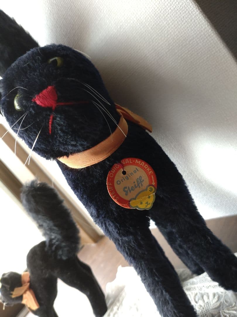 極上完品 ヴィンテージ シュタイフ 黒猫トムキャットペア　オールID