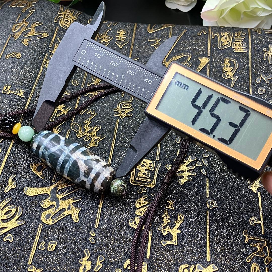 紅朱砂 ダブル亀甲天珠 九頁岩 象雄天珠