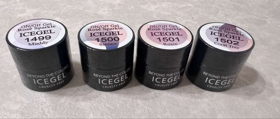 新品未使用/ICEGEL ローズスパークルジェル 4色セット